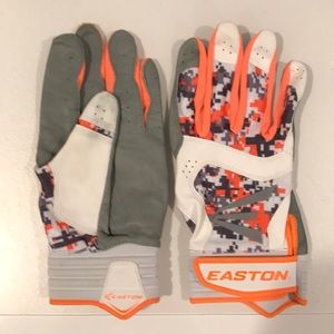 Easton baseball batting gloves. Orange/Black/white